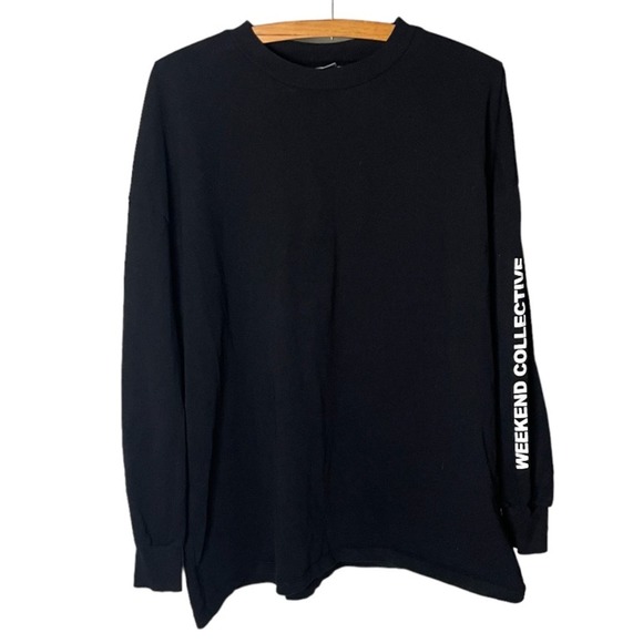 ASOS Weekend Collective Oversized Long Sleeve T-shirt With Back Logo Size 6 - Picture 2 of 5
